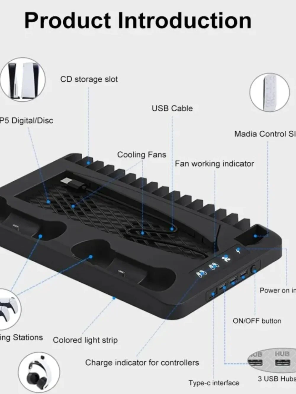 NEW Charging Base Cooling Bracket Compatible with PS5 Game Console